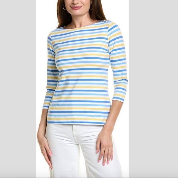 J Mclaughlin Catalina cloth wavesong geometric print top - Picture 5 of 9